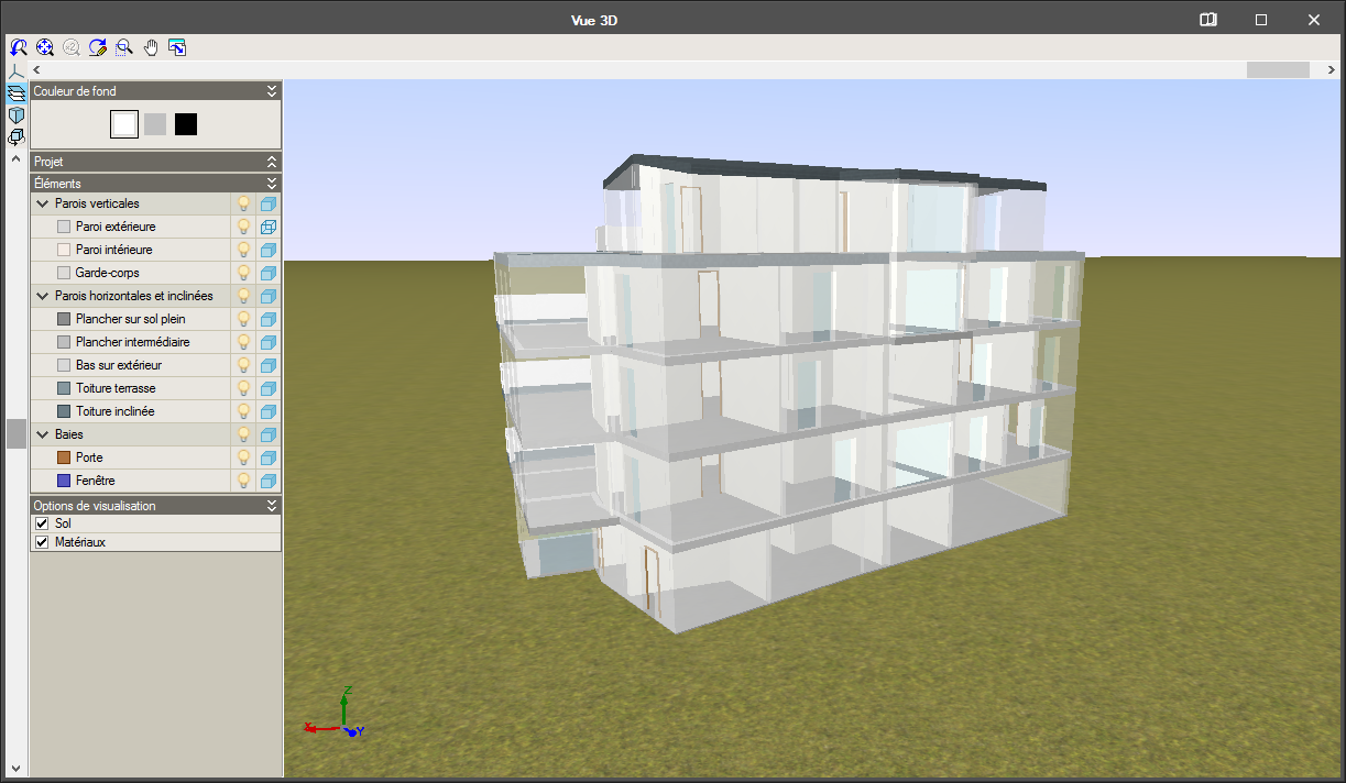 IFC Builder. Nouvelles couleurs et textures de la vue 3D
